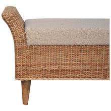 Serafim Mango Wood & Boucle Ottoman Bench